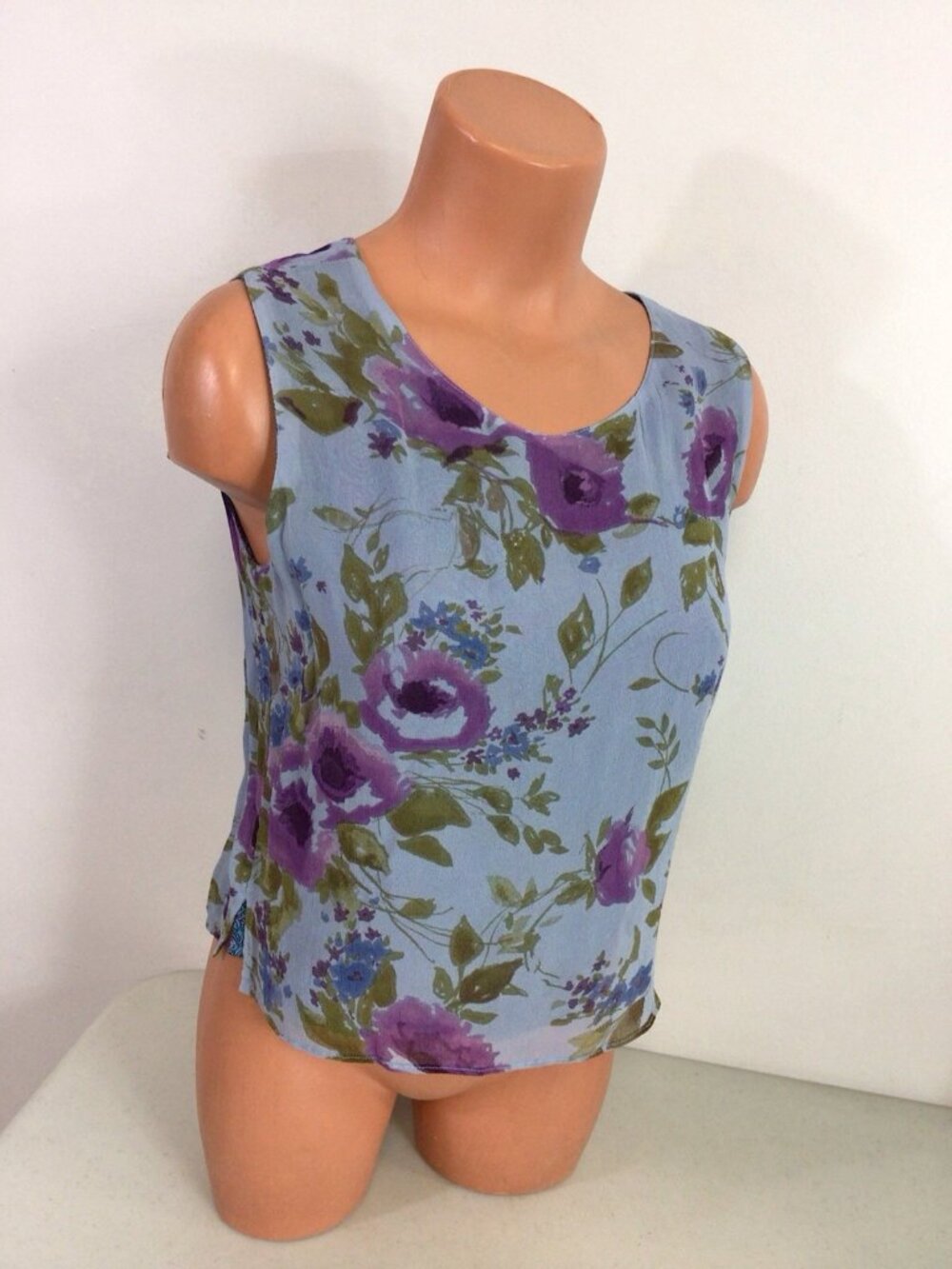 Carol Anderson Collection Floral Tank Top USA Retro Y2K Reversible Print Small
